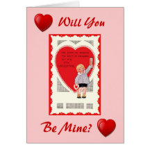 Customizable Vintage Valentines Greeting Card