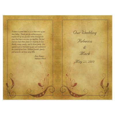 Customizable Vintage Wedding Program by wasootch