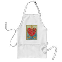 Customizable Vintage Woven Heart and Cherubs Apron