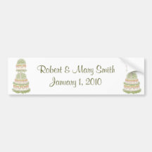 Customizable Wedding Cake Bumper Sticker