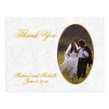 Customizable Wedding Photo Thank You Postcard