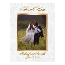 Customizable Wedding Photo Thank You Postcard