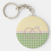 Customizable Wedding Ring Card (3) Key Chain