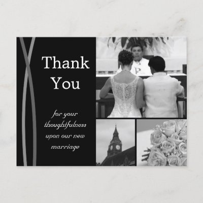   Photo Wedding Cards on Customizable Wedding Thank You Card Photo Pictures Post Card At Zazzle