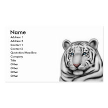 Customizable White Tiger Business Card