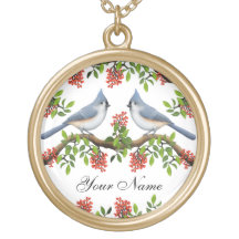 Customizable Wild Tufted Titmouse Necklace