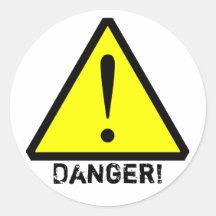 Customizable Yellow& Black Warning Symbol Sticker