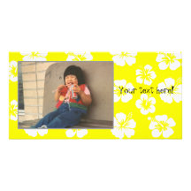 Customizable Yellow Hibiscus Photocard Photo Card