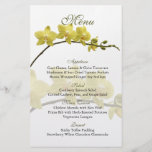 Customizable Yellow Orchids Wedding Menu Card Flyers