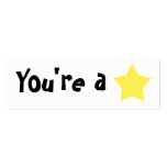 Customizable "You're A Star" Mini Bookmarker Business Card Template