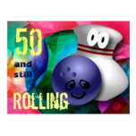 Customize Age bowling Birthday Post Card
