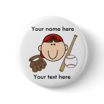 Customize Boy Baseball Red Cap buttons