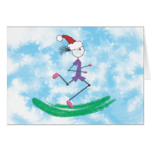 CUSTOMIZE - Christmas Holiday Lady Runner Greeting Cards
