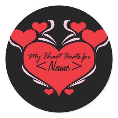 Customize Heart Beats for, <Name> Sticker by customize_it