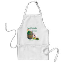 Customize It! - Bulldog Puppy St. Patrick's Day aprons