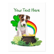 Customize It Jack Russell Puppy St Pattys Day Card Postcards