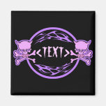 Customize Pastel Skulls and Flames , <TEXT> Fridge Magnet