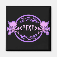 Customize Pastel Skulls and Flames , <TEXT> Fridge Magnet