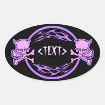 Customize Pastel Skulls and Flames , <TEXT> Sticker