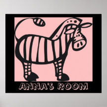 Customize Pink Zebra Poster