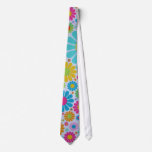Customize Retro Funky Flowers Tie