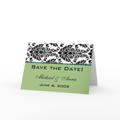 Customize Save The Date Baroque Black and Green by TheWeddingShoppe