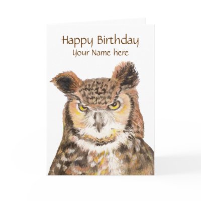 Customize this Insulting Cute Owl Birthday Card by countrymousestudio