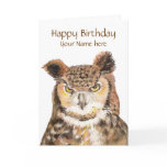 Customize this Insulting Cute Owl Birthday Card
