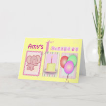 Customize your own 1st birthday greeting card