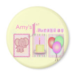 Customize your own 1st birthday magnets