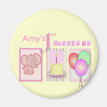 Customize your own 1st birthday magnets