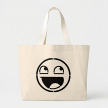 Customize Your Own: Awesome Smiley Face Stencil Canvas Bags