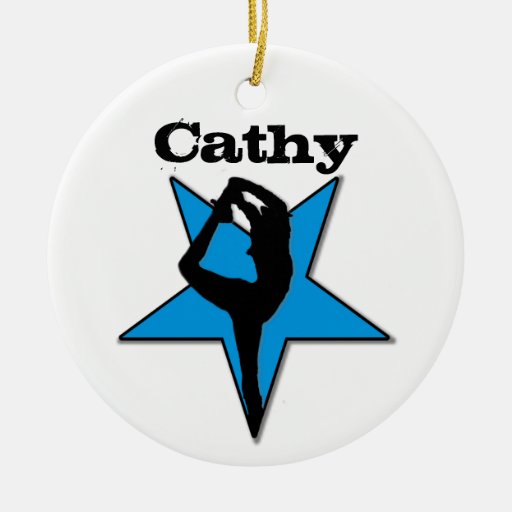 Customizeable Cheerleader blue star ornament