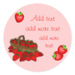 Customizeable Strawberry Canning Labels Round Stickers