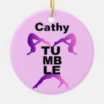 Customizeable Tumbling pink ornament