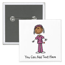 Customized African American Nurse Button