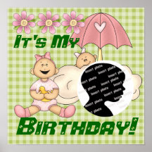 Customized Baby Girl Birthday Poster
