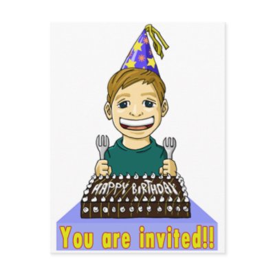 Customized birthday invitation card. post cards by samurai_illust