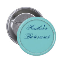 Customized bridesmaid buttons in tiffany blue