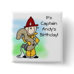 Customized Firefighter 3rd Birthday Button