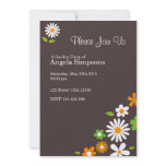 Customized*Flowery Brown Invitations