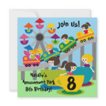 Customized Girls Amusement Park Birthday Invites