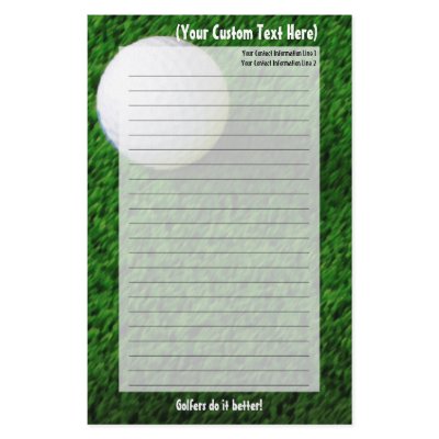 Customized Golf Stationery by cutencomfy