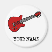 Customized Guitar Shirt for Boys or Girls Refrigerator Magnets