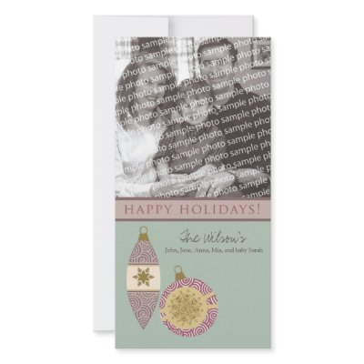 Customized Happy Holidays Ornament Design :: 09 Photo Card Template by BeezKneez