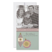 Customized Happy Holidays Ornament Design :: 09 Photo Card Template