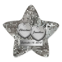 Customized Hearts On Sequins Star Sticker