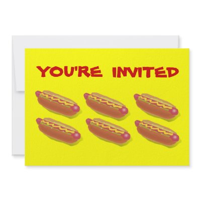 Customized Hot Dog Eating Contest  or BBQ invites by Reflekshins