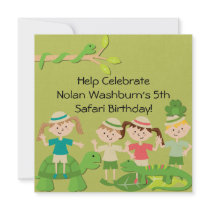 Customized Kids Safari Birthday Invites