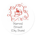 Customized Personalized Holiday Address Labels Round Sticker